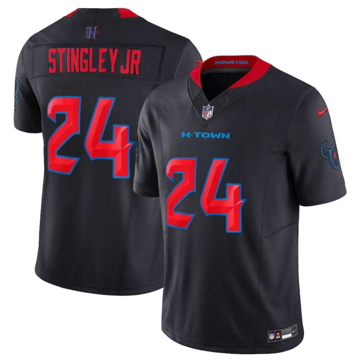 Mens Houston Texans #24 Derek Stingley Jr. Navy 2024 2nd Alternate F.U.S.E Vapor Football Stitched Jersey Dzhi